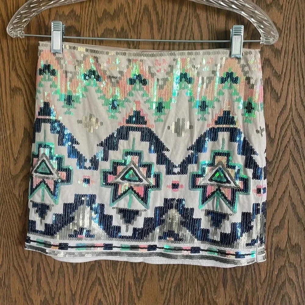 Express Aztec Geometric sequence Skirt XS